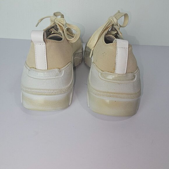 Lola Cruz Gold Mesh, Satin, Leather Chunky Heel Sneakers, Sz 36 - Picture 10 of 10